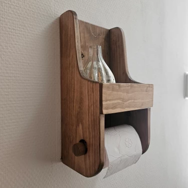 Houten landelijke toiletrolhouder